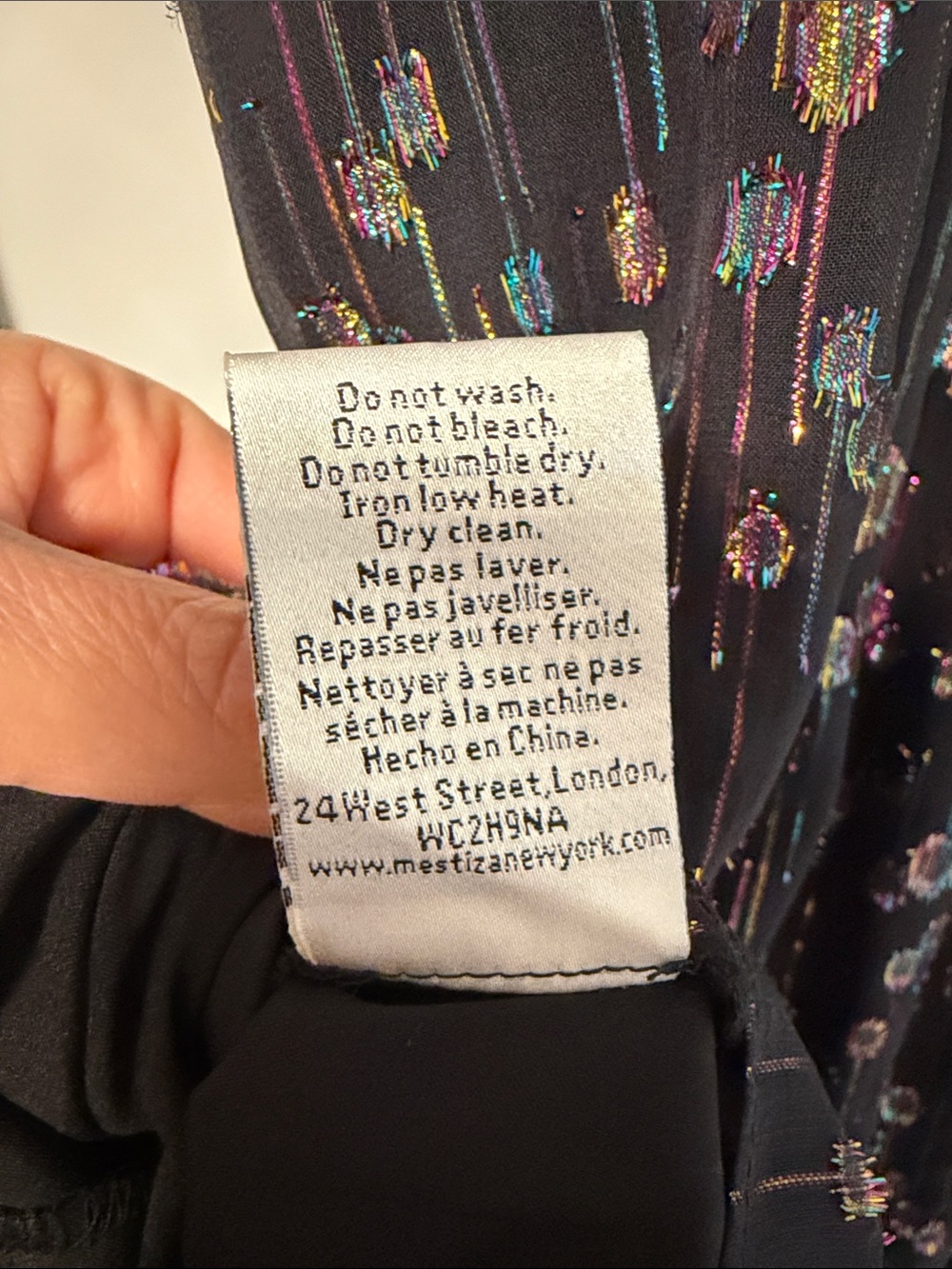 Mestiza Anthropologie Valora Ruffle Midi Dress Black Metallic Rainbow Size 12 - Picture 12 of 12